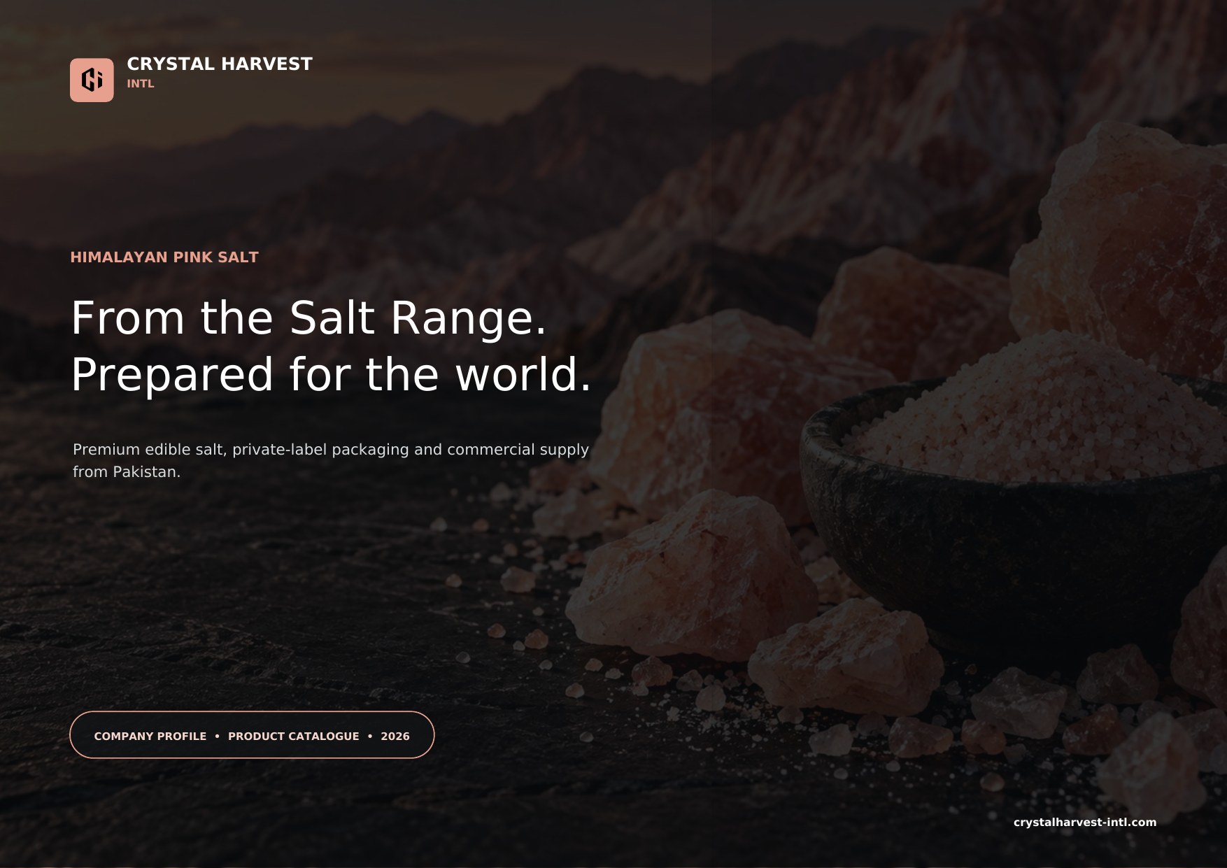 Cover of the Crystal Harvest Intl company profile and product catalogue