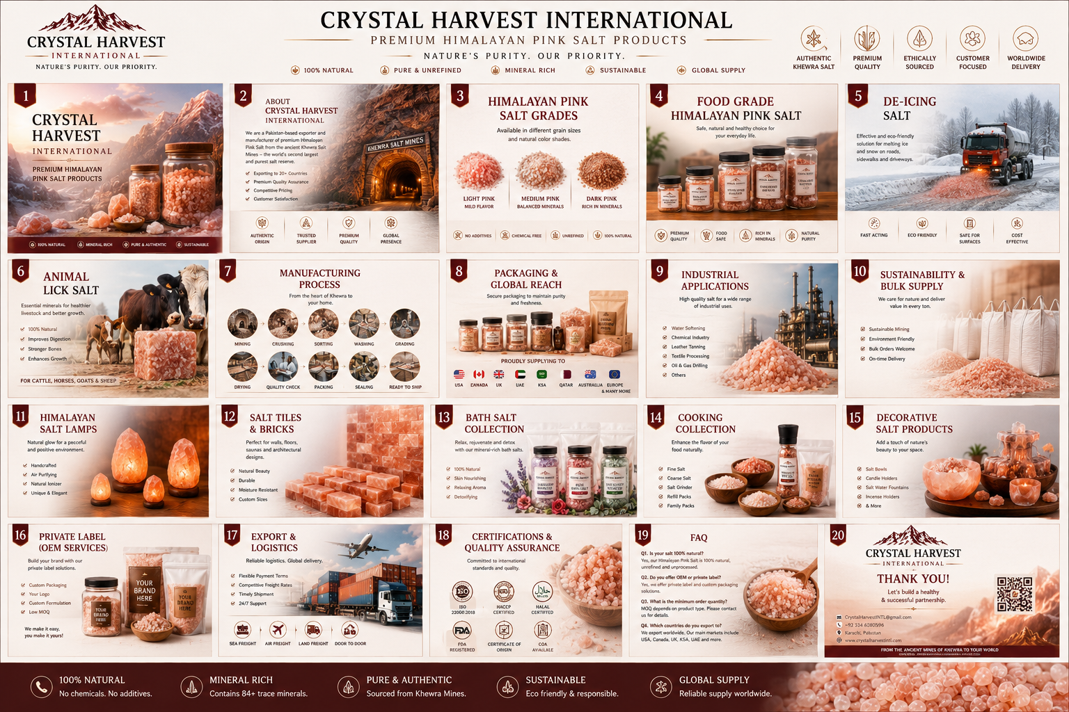 Crystal Harvest Intl product catalogue overview
